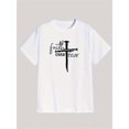 thumbnail image 3 of Camiseta FAITH OVER FEAR de manga corta, cómoda y transpirable. Camiseta informal con estampado frontal para hombre, ideal para verano, primavera y otoño., 3 of 5