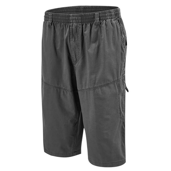 XL-6X Cargo Shorts for Men Big & Tall Elastic Waist Straight Leg Short Plus Size with Pockets Casual Solid Outdoor Loungewear Hiking Trousers