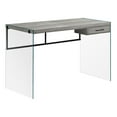 thumbnail image 1 of Monarch Specialties Computer Desk, Home Office, Laptop, Storage Drawers, 48"l, Work, Tempered Glass, Laminate, Grey, Clear, Contemporary, Modern, 1 of 4