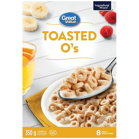 Great Value Toasted O’s Cereal, 350 g