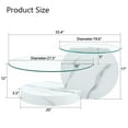 thumbnail image 6 of JUFU 35.4" Glass Coffee Table, Modern Round Coffee Table with MDF Faux Marble Base, 2-Tier Tempered Glass Top, Easy to Assemble, Ideal for Living Room, Small Space, Home Office, 6 of 9