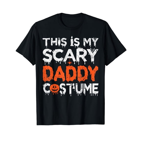 This Is My Scary Daddy Costume Funny Halloween Cotton Black T-Shirt