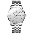 thumbnail image 2 of Resicozy Mens Watch Men’s Quartz Watch Stainless with Date Window for Business Work Sport Casual Elegant Gifts White with Silver Band, 2 of 4