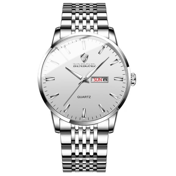 NovaStitch Men's Watches, Stainless Steel Quartz Watches for Men, Dial Analog Wrist Watch with Day Date, Fashion Business Watch, Classic Men's Watch for Gifts