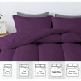 thumbnail image 3 of 1 Piece Luxurious Straight Line Pattern Comforter All Season 800 Threads Count Twin/Twin XL Size - Ultra Soft 550 GSM 100% Egyptian Cotton (Solid Plum Colour ), 3 of 6