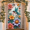 thumbnail image 3 of Blue Peacock Welcome Banner Floral Peacock Display Golden Frame Green Leaves Floral Backdrop for Home Entrance Party Welcome Garden Party, 3 of 9