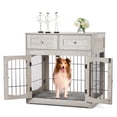 thumbnail image 5 of QinaQin Meuble Cage pour Chien Robuste de 40 Pouces - Table d'Appoint en Bois à Double Porte avec 2 Tiroirs de Rangement, Niche Intérieure pour Animaux, Convient aux Petits/moyens/grands Chiens, 5 of 5