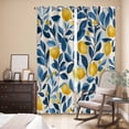 thumbnail image 3 of Lemon Kitchen Curtains 84 Inch Length, Watercolor Yellow Blue Fruit Branch Flower Grommet Top Bedroom Living Room Curtains, Light Filtering Cafe Curtain Drapes 2 Panels Set 84''x84'', 3 of 9