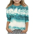 thumbnail image 2 of Bnwani Long Sleeve Toddler Shirts Girls Crew Neck Casual Fashion Originality Printed Tops 7-8 Years, 2 of 5