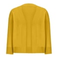 thumbnail image 4 of Tanghaowl Summer Cardigan Women's Elegant 3/4 Sleeve Knit Cardigan Slim Fit Fashionable Open Front Outerwear Yellow L, 4 of 6