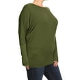 thumbnail image 2 of Women's Plus Size Dolman Long Sleeve Solid Loose Fit Tunic Top, 2 of 4