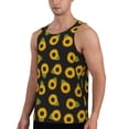 thumbnail image 2 of Gukieu Sunflowers Print Men's Quick Dry Fitness Vest, Round Neck Sleeveless Fitness Bodybuilding Top-Small, 2 of 7
