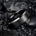 thumbnail image 4 of Vakki 8mm Mens Black Matte Finish Tungsten Carbide Rings Wedding Band Polished Beveled Edge Comfort Fit Size 6-14, 4 of 5