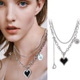 thumbnail image 3 of Collares de corazón de plata para mujer Collares de corazón para niñas Collar de corazón y cadena Joyería atrevida Regalo para San Valentín, 3 of 8