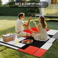 thumbnail image 4 of Outdoor Rug 5x7 ft Red Black Gray Squares Waterproof Outdoor Patio Rug Mat Non Slip Outside Area Rugs Carpet for RV,Camping,Porch,Deck,Pool,Balconybackyard,Abstract Geometric Art, 4 of 9