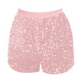 thumbnail image 7 of GEWSEY Women's Sparkly Sequin Shorts Elastic Waist Glitter Straight Leg Party Shorts with Pockets (Pink, XXL), 7 of 7