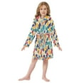 thumbnail image 6 of FORMRS Kids Bathrobe Unisex Hooded Robe Toddler Pajamas Sleepwear, Size 2-3T, Colorful Clover Pattern, 6 of 7