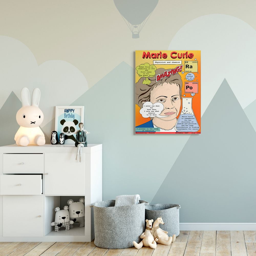 Stupell Industries Female Leader Facts Marie Curie Feminist Icon Designed by Sangita Bachelet