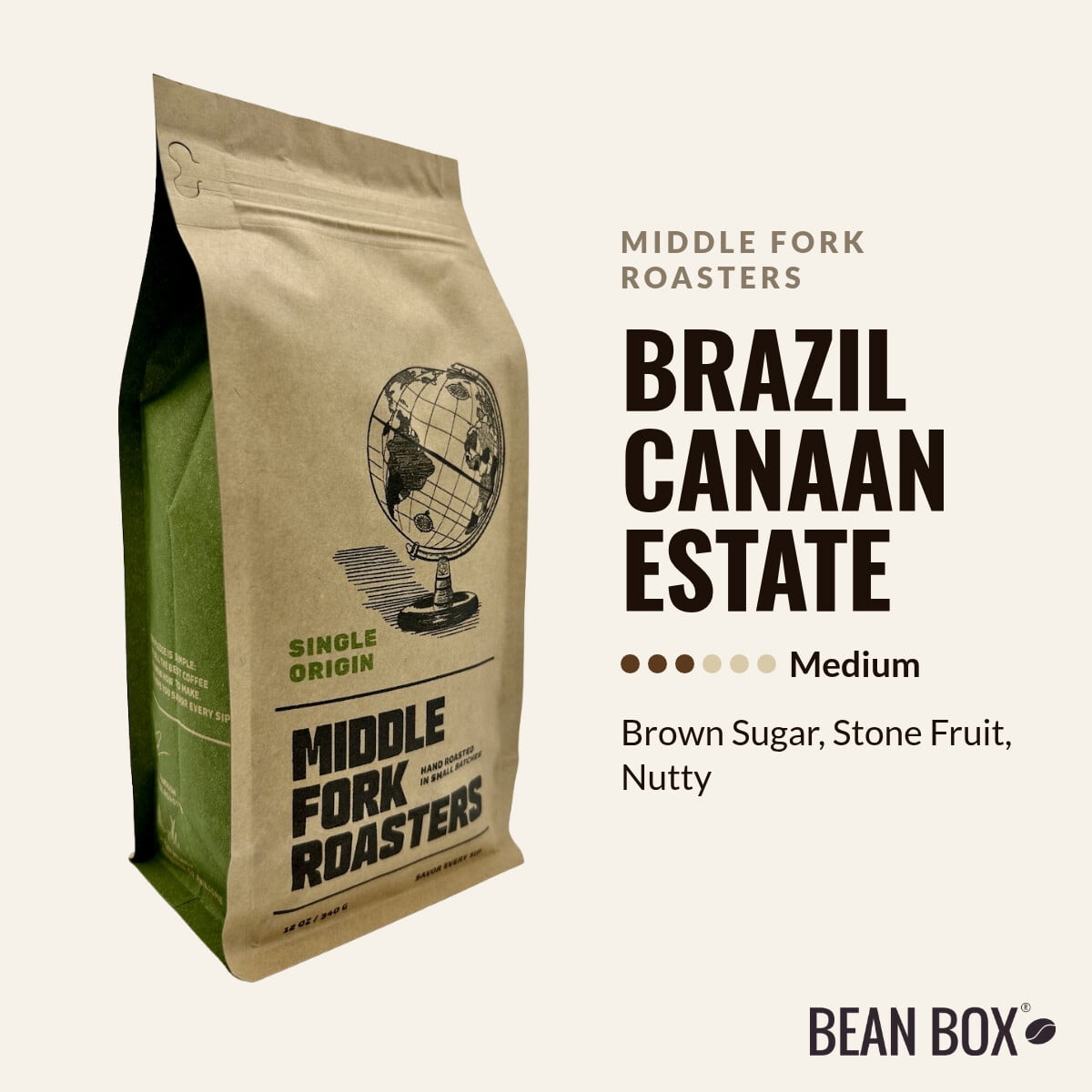 Brazil Canaan Estate - Roasted by Middle Fork Roasters - Whole Bean Coffee - 2lb Bag