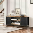 thumbnail image 2 of Sonharlar TV Stand for Bedroom, Television Stand for TV up to 55 Inch Entertainment Center Dresser with 4 Drawers Open Storage Shelves for Living Room, Entryway (Black and Rustic Brown), 2 of 6