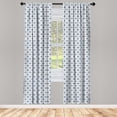 thumbnail image 3 of Ambesonne Dutch Curtains, Classical Delft Pattern, Pair of 28"x95", Dark Blue and White, 3 of 5
