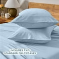 thumbnail image 4 of Bare Home Flannel Pillowcase Set - 100% Flannel Cotton - Double Brushed - Standard Set of 2, Light Blue, 4 of 8