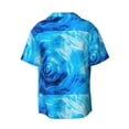 thumbnail image 7 of Picia Blue Shell Men's Linen Shirts Short Sleeve Cuban Beach Shirts Casual Shirts Button Down Shirt for Men Beach Summer Wedding Shirt-Small, 7 of 7