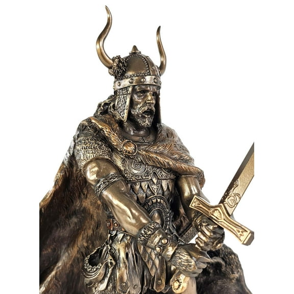Veronese Design Norse God Freyr Bronzed Finish Statue Pagan Fertility