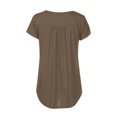 thumbnail image 3 of Wycnly Womens Blouses and Tops Dressy Flowy Pleated Swing Button Down Plus Size Henley Shirts Tunic 2024 Summer V-Neck Short Sleeve Solid Casual Blouses Khaki l, 3 of 5