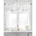 thumbnail image 2 of Coastal Coral Linen Curtain Valance for Bedroom/Bathroom/Kitchen/Living/Dining Room Window,Sage Green Purple Ocean Conch Starfish White Pocket Topper Drapes Decorative Cafe Drapery Panel 60"x18", 2 of 6