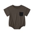 thumbnail image 2 of Newborn Baby Soft Bodysuit Short Sleeve Crewneck Onesie Infant Boys Girls Summer Comfortable Breathable Outfits Gray 3-6 Months, 2 of 6