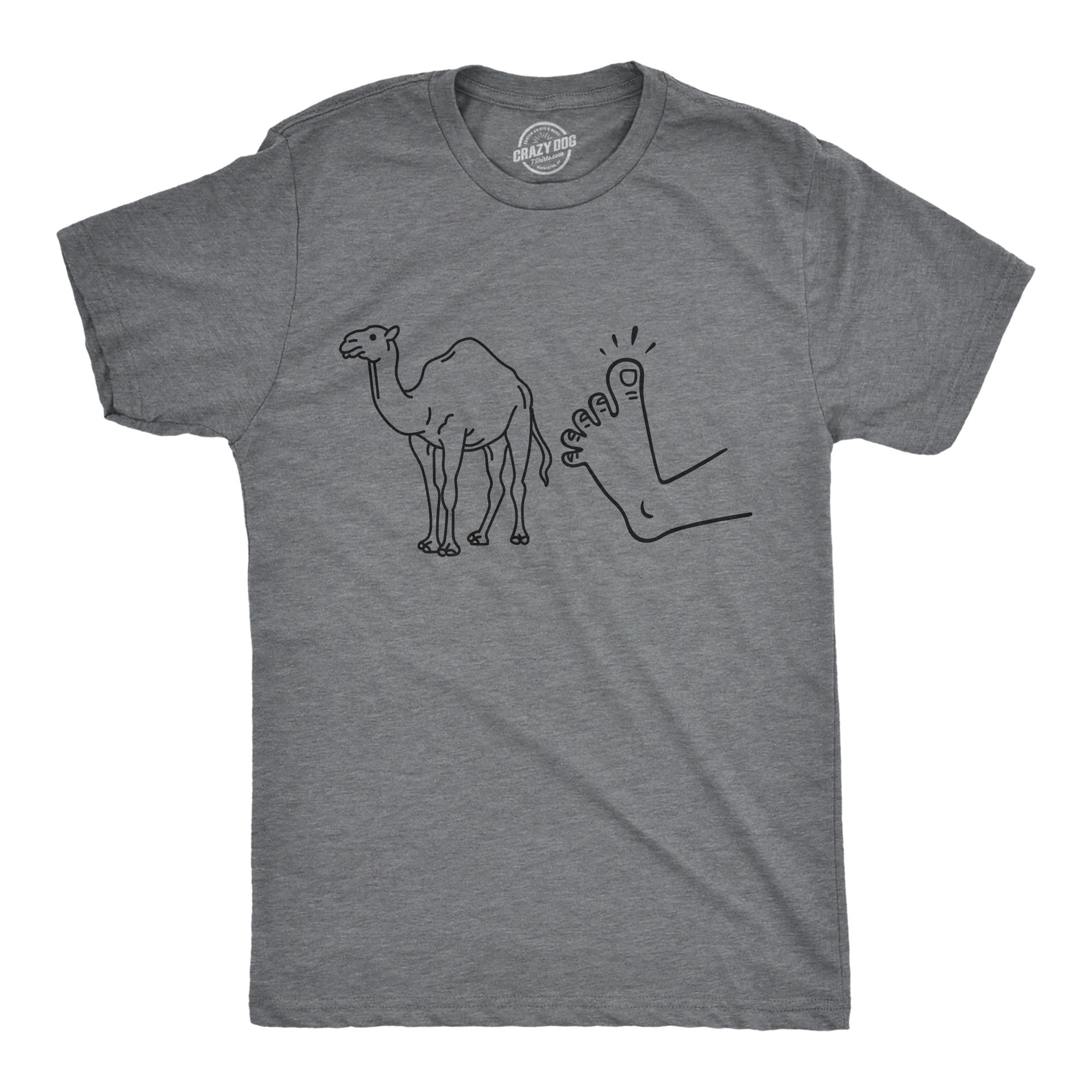 Mens Camel Toe Tshirt Funny Sarcastic Literal Innuendo Graphic Novelty Tee  (Dark Heather Grey) - S Graphic Tees 