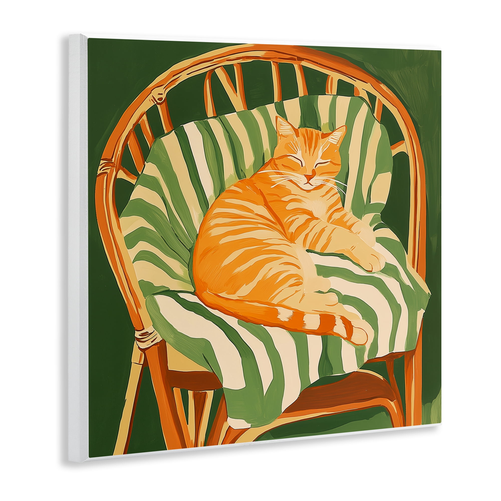 Stupell Industries Cat In Rattan Chair Wall Plaque Art, design by Walker Noble