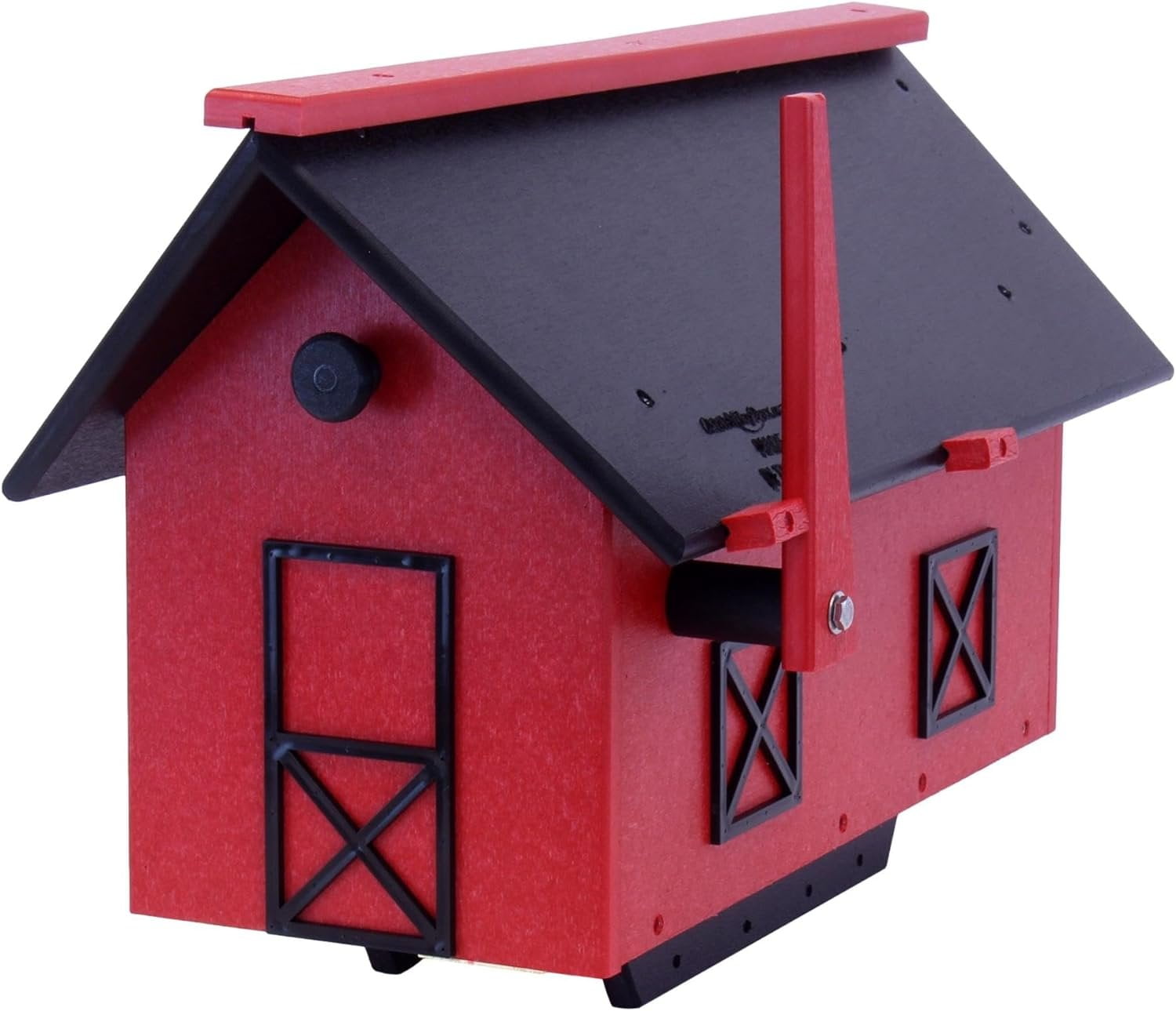 AmishToyBox.com, Large, Poly Lumber Barn Style Mailbox, Post Mount
