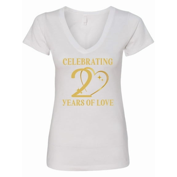 Inktastic 20th Anniversary Keepsake 20 Years Together Women's V-Neck T-Shirt
