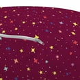 thumbnail image 3 of Star Pouf Cover with Zipper, Space Inspired Simplistic Pattern of Colorful Stars and Dots View, Soft Decorative Fabric Unstuffed Case, 30" W X 17.3" L, Dark Magenta and Multicolor, by Ambesonne, 3 of 5