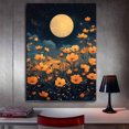 thumbnail image 3 of Mudket Framed,Canvas Wall Art,Ready to Hang,Orange Flower Night Floral Canvas Print,Botanical Wall Decor,Flower Pictures, for Bedroom Living Room Office Decor - 12"L x 8"W, 3 of 10