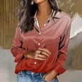 thumbnail image 3 of Long Sleeve Blouses for Women Printed Casual Cardigan Denim Style Jacket Loose Fit Polyester Winter Spring Oversized Coat, 3 of 5