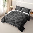 thumbnail image 3 of Homewish Halloween Skull Damask Twin Quilt Set,Gray Black Twin Coverlet Set,2-Piece, 3 of 7