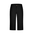 thumbnail image 6 of Betivan Men's Linen Capri Pants Elastic Waist Solid Color Breathable Lightweight Calf Length Loose Fit Beach Vacation Outdoor Daily Trousers, 6 of 9