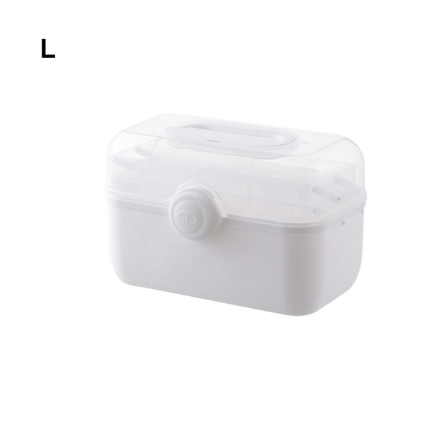 Becaristey Plastic Cabinet Container Portable And Convenient Medication Storage Large Capacity white large 1Set