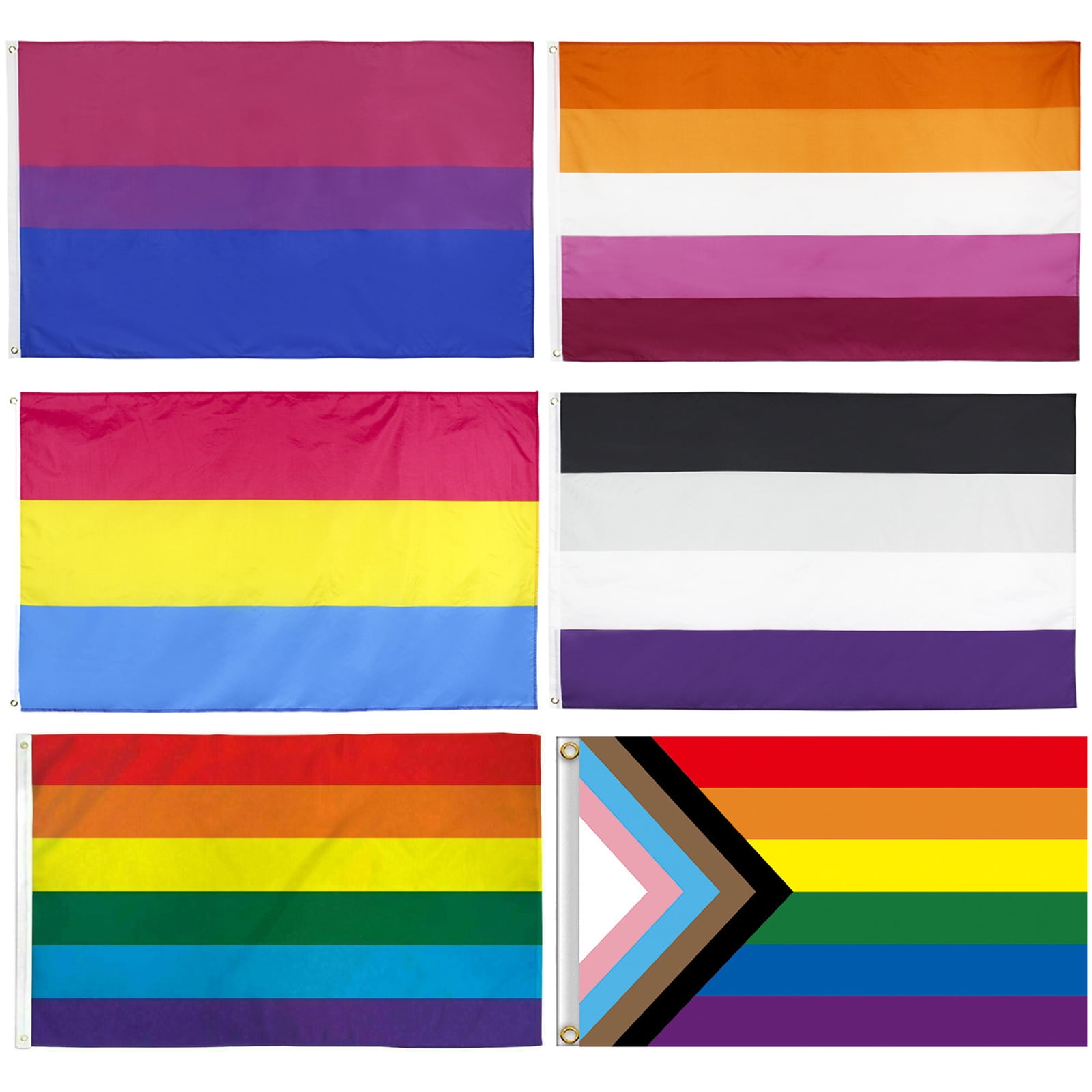 4x6 ft Embroidered Gay Lesbian Rainbow Pride Stripes Nylon Banner 