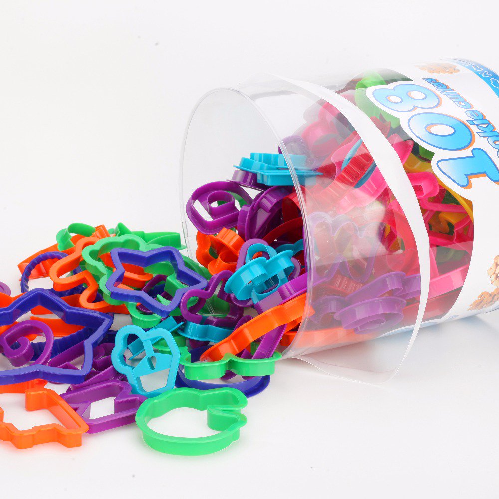 Elyon Tableware 108 Piece Assorted Cookie Cutters Plastic for Kids home