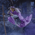 thumbnail image 5 of Halloween Broom Witch Decoration 6-Foot-Tall Flying, 5 of 5