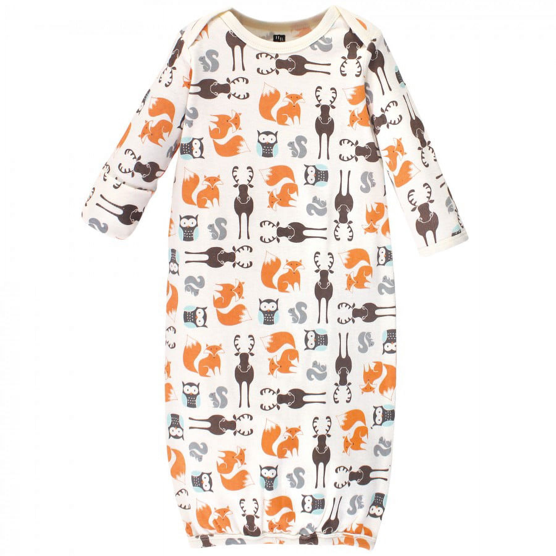 Hudson Baby Infant Unisex Cotton Gowns, Unisex Owl, 0-6 Months