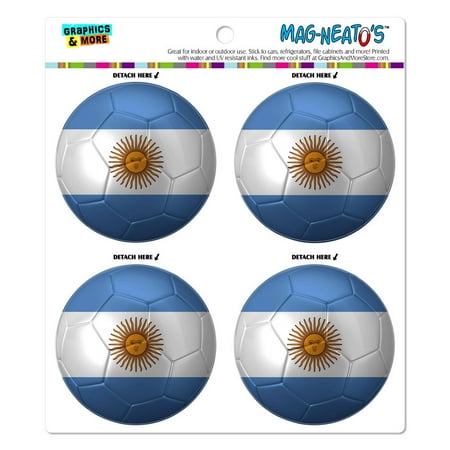 

Argentina Flag Soccer Ball Futbol Football MAG-NEATO S(TM) Car/Refrigerator Magnet Set