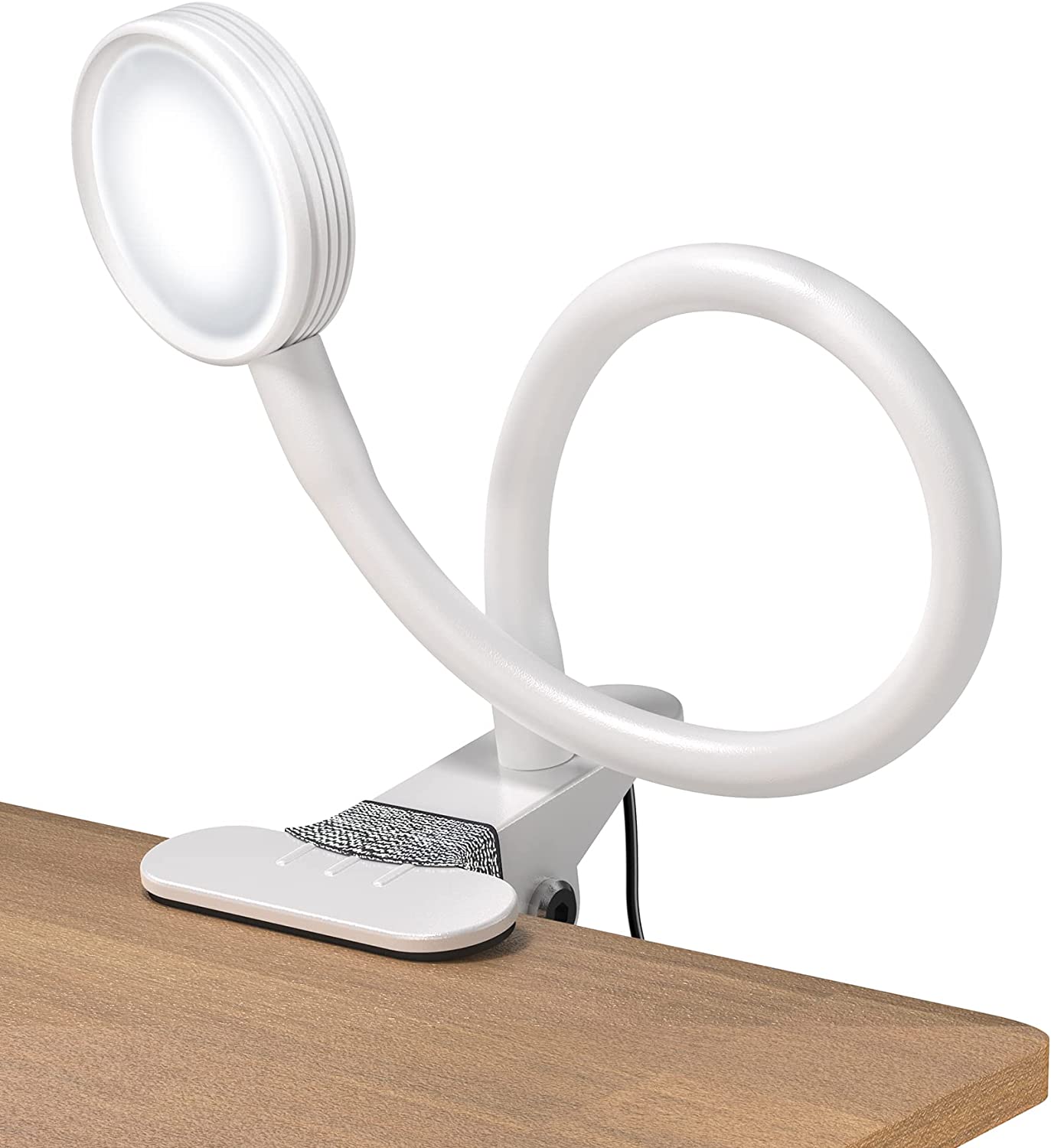 LED Clip Desk Lamp, Bed Lights for Reading with 3 Colors and 10