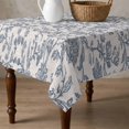 thumbnail image 4 of Farmhouse Blue Floral Table Cloth Waterproof Tablecloths, Vintage Botanical Leaves Burlap Tablecloth Dining Table Cover for Kitchen Party Tabletop Outdoor, Square Tablecloth 54x54 Inch, 4 of 9