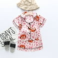 thumbnail image 2 of AJIWYH Boys Pajamas Size 6:Toddler Kids Baby Boys Girls Satin Button Down Short Sleeve Animals Shirt Tops + Shorts Pants Silk Pajamas Sleepwear Outfits Loungewear Set Pink for 6-12 Months, 2 of 3