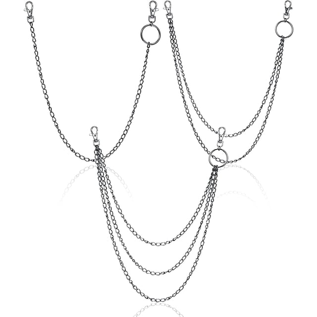 3 piezas de cadenas para jeans, cadena para billetera, cadena para bolsillo, cadenas para cinturón, pantalones de hip hop C